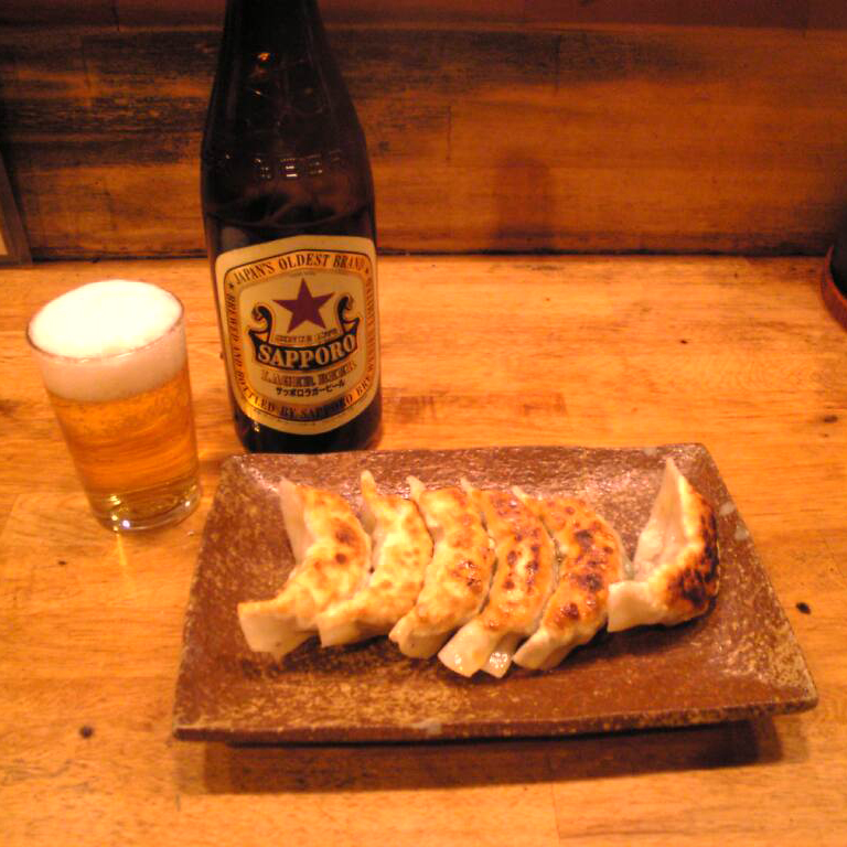 ビール&餃子